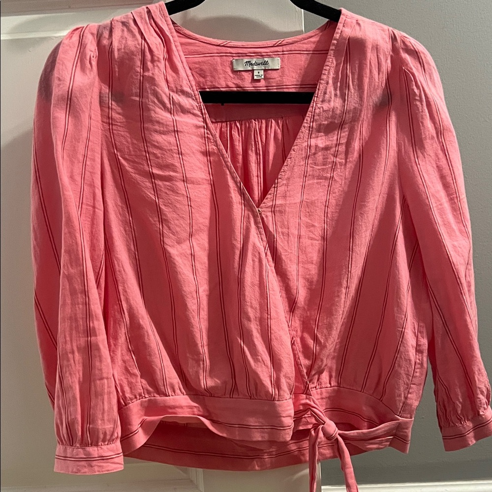 Madewell Pink Wrap Top